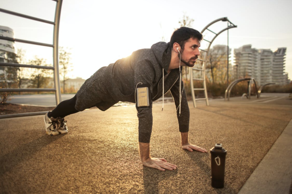 man doing calisthenics